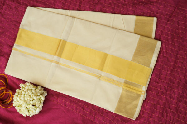 Handloom Kasavu Saree With Golden Border