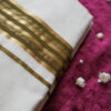 Handloom Saree with Golden & Olive Green Border