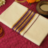Handloom Saree with Golden & Purple Border