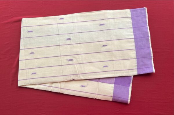 Handloom Kasavu Saree with Purple Border