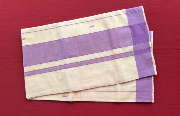 Handloom Kasavu Saree with Purple Border