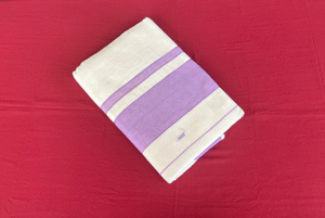 Handloom Kasavu Saree with Purple Border