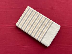 Handloom Saree - Golden and Grey Stripe