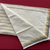Handloom Saree - Golden and Grey Stripe